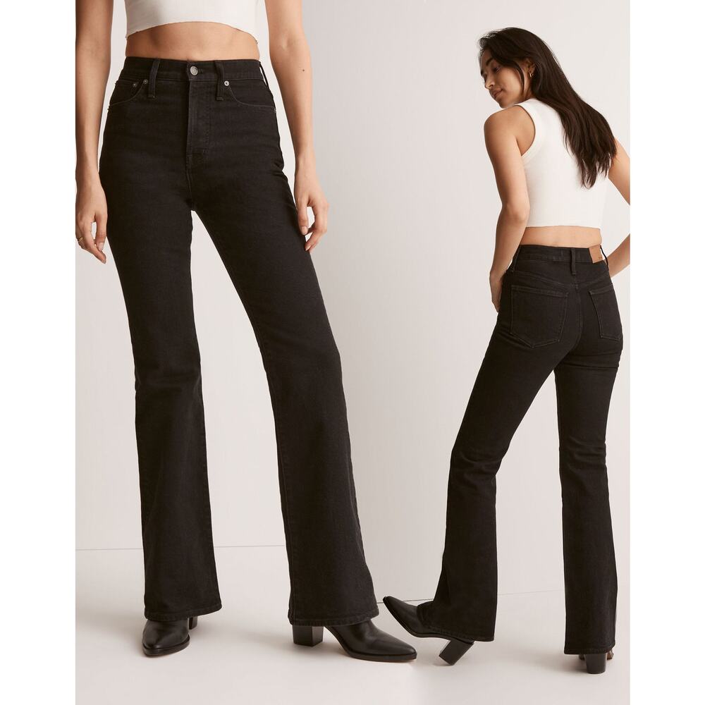 MADEWELL The Perfect Vintage Flare Jean in Sherborn Black Wash Sz 30